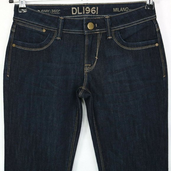 DL1961 Milano Boot Jeans Dark 4 Way 360 Stretch‎ 26 x 32 - Picture 7 of 11